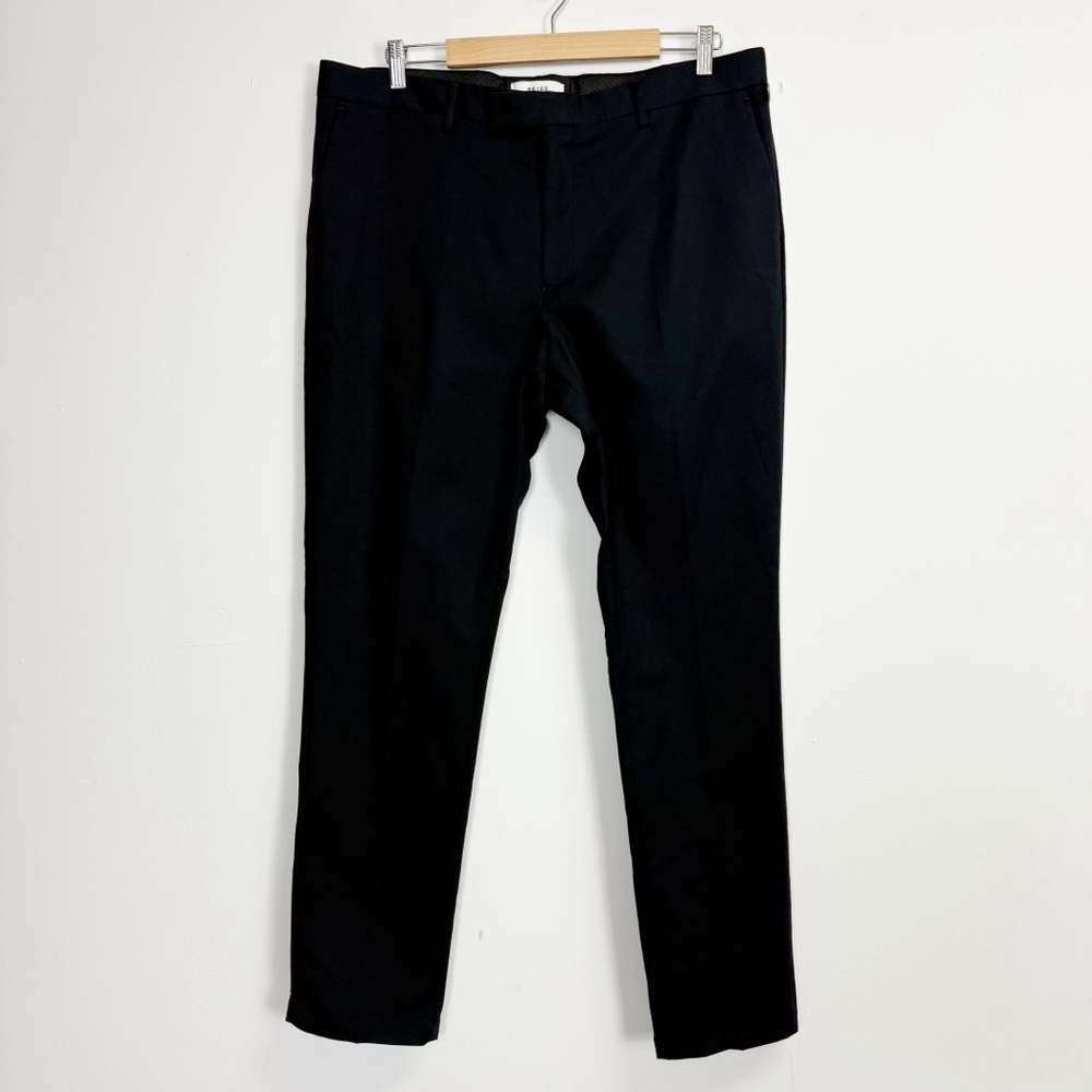 Reiss Pants Mens 38 Regular Navy Blue Eastbury Stretch Cotton Dress Chino